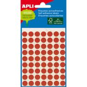 APLI etiketter Ø8mm rød 288stk