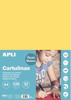 APLI karton A4 170g lysegul 50ark (14231)
