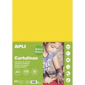 APLI karton A4 170g gul 50ark (14237)