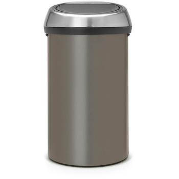 BRABANTIA Touch Bin vippelågsspand 60L Platinum/ Matt Steel (402463)