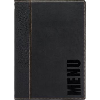 SECURIT Trendy menuomslag læder A4 sort (MC-TRA4-BL)