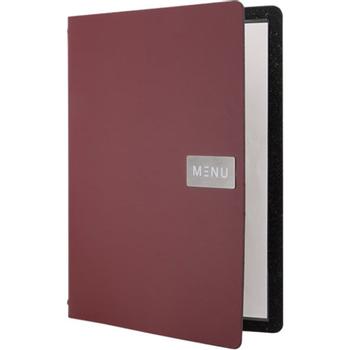 SECURIT menuomslag læder A4 rød (MC-LRA4-RORD)