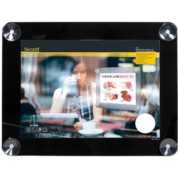 SECURIT A3 vinduesskilt sort (PFW-A3-BL)