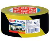 TESA Signal Premium advarselstape 50mmx66m 65 my Sort/gul