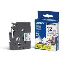 BROTHER Tape Black On Clear 12mm (TC101)