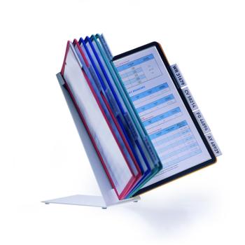 DURABLE VARIO TABLE 10 registersystem bordmodel i A4 med 10 lommer i farver (557000)