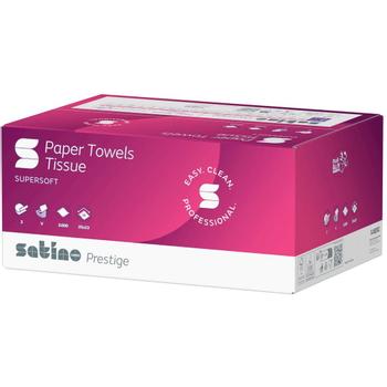 Satino Prestige håndklædeark 2lags 25x23cm hvid 20x150stk (276640)