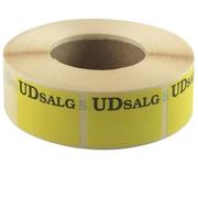 WhiteLabel Rabatetiket UDSALG 25x35mm gul 1000stk