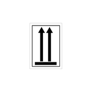 WhiteLabel Fareetiket Arrow Up 105x74mm sort/hvid 500stk