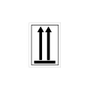 WhiteLabel Fareetiket Arrow Up 105x74mm sort/hvid 500stk