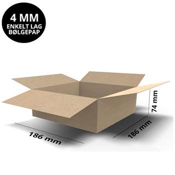 WhiteLabel Papkasse 186x186x74mm 4mm (7658184*25)