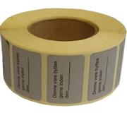 WhiteLabel Byttemærke etiket 20x30mm grå 1000stk