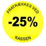 WhiteLabel Rabatetiketter -25% Ø35mm gul