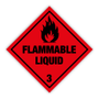 WhiteLabel Fareetiket FLAMMABLE LIQUID 100x100mm rød
