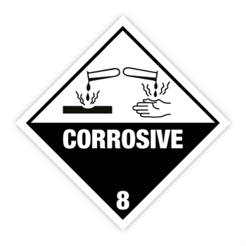WhiteLabel Fareetiket CORROSIVE 100x100mm sort/hvid 250stk (269)