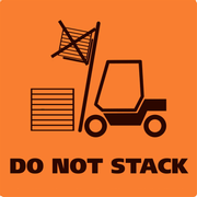 WhiteLabel Fareetiket DO NOT STACK 100x100mm orange/sort 250stk