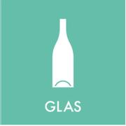 WhiteLabel Glas piktogram til kildesortering 12x12cm