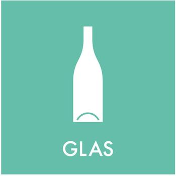 WhiteLabel Glas piktogram til kildesortering 12x12cm (119093)