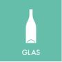 WhiteLabel Glas piktogram til kildesortering 12x12cm