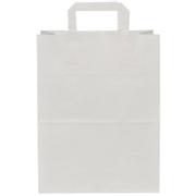 WhiteLabel Bærepose papir m/fals 16L 360x280x170mm hvid 200stk