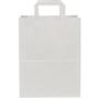 WhiteLabel Bærepose papir m/fals 16L 360x280x170mm hvid 200stk