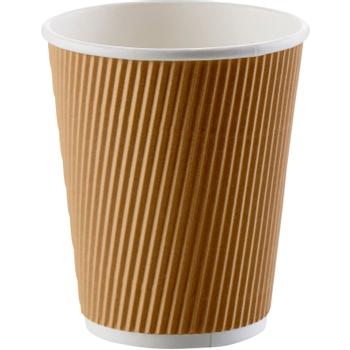 WhiteLabel Ripple Wall kaffebæger 25cl brun 25stk (100720-1)