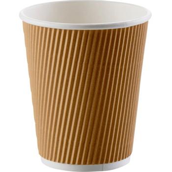 WhiteLabel Ripple Wall kaffebæger 40cl brun 25stk (100722-1)