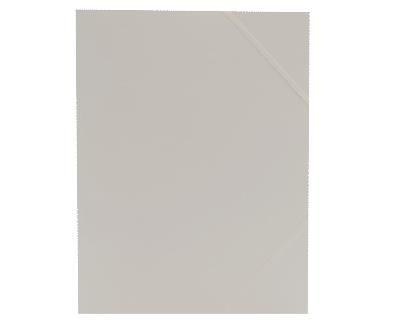 WhiteLabel Elastikmappe med 3 klapper i karton i A4 i farven hvid (530107*48)