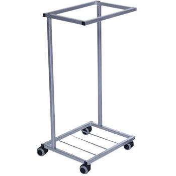 WhiteLabel Affaldsstativ med hjul uden låg i farven sølv (101077)