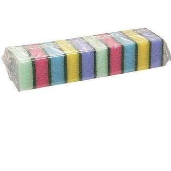 WhiteLabel Køkkensvamp 6x9cm flerfarvet 10stk (41138)