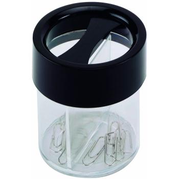 QConnect clipsholder m/magnet Sort/ transparent rund (KF02133)