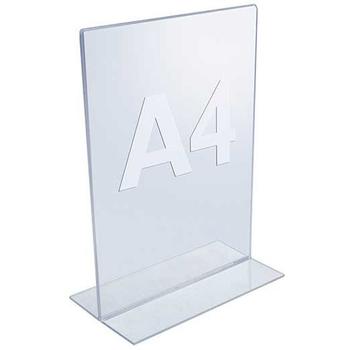 QConnect brochureholder Klar A4 T-fod (KF04174)