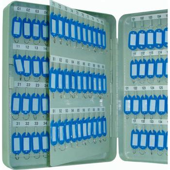 QConnect nøgleskab m/lås Grå t/140 nøgler m/ nøgleskilte (KF04275)