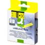 QConnect tapekassette D1 Sort/gul 12 mm x 7 mtr 45018