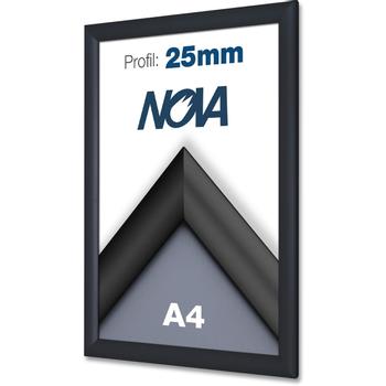 TWINCO vægramme med 25 mm profil i A4 i farven sort (5342-1)