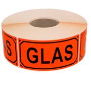 WhiteLabel Advarselsetiketter 'glas' 50x100mm