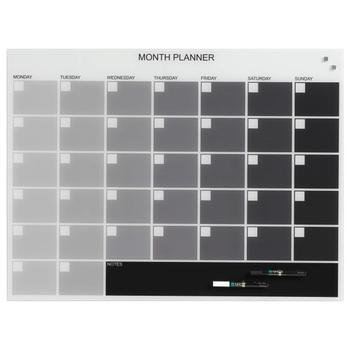 NAGA magnetisk glas månedstavle engelsk 60x80cm grå (12104)