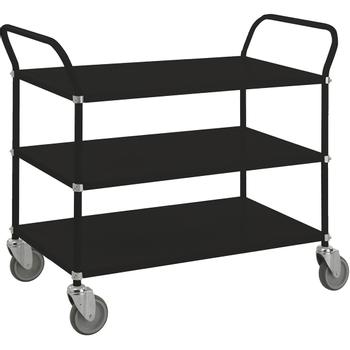 KONGAMEK hyldevogn m/3 hylder og bremse sort (KM8106B)