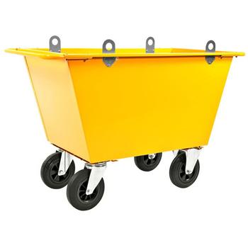 KONGAMEK affaldsvogn m/ hejsebeslag 1220x580x790mm 200L gul (KM143025-L)