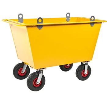 KONGAMEK affaldsvogn m/ hejsebeslag 1150x730x920mm 300L gul (KM143175-L)