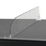 WhiteLabel Hyldedeler skrå m/varestopper højre 285x60mm glasklar