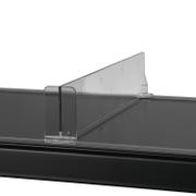 WhiteLabel Hyldedeler lineær m/varestopper midt 435x60mm glasklar