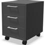 WhiteLabel Skuffekassette m/3 skuffer antracit decor laminat m/hjul