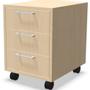 WhiteLabel Skuffekassette m/3 skuffer birk decor laminat m/hjul