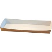 WhiteLabel Pølsebakke m/kant 20x9x2cm brun/hvid 100stk