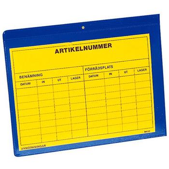 WhiteLabel Palleskilt A5 med plastlomme blå (35901000*100)