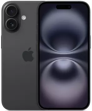 Apple iPhone 16 - 5G smartphone - dual-SIM / Internal Memory 128 GB - OLED display - 6.1" - 2556 x 1179 pixels - 2x rear cameras 48 MP, 12 MP - front camera 12 MP - black (MYE73QN/A)