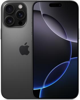 APPLE iPhone 16 Pro Max - 5G smartphone - dual-SIM / Internal Memory 256 GB - OLED display - 6.9" - 2868 x 1320 pixels (120 Hz) - 3x rear cameras 48 MP, 48 MP, 12 MP - front camera 12 MP - black titanium (MYWV3QN/A)