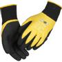 THOR Heldyppet nitrilhandske, THOR Flex Heldyp, 12, sort, lycra/nitril/nylon, med gul ribkant