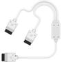 CORSAIR iCUE LINK Kable Y-Splitter 600mm (hvit) Y-splitteren tilbyr enda flere tilkoblingsmuligheter for iCUE LINK-oppsettet